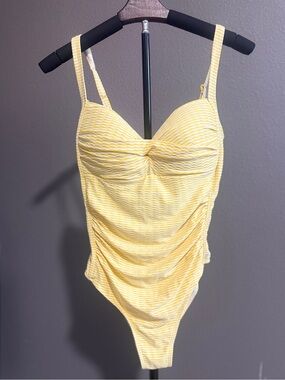 Nip Tuck Yellow Striped One-Piece Swimsuit